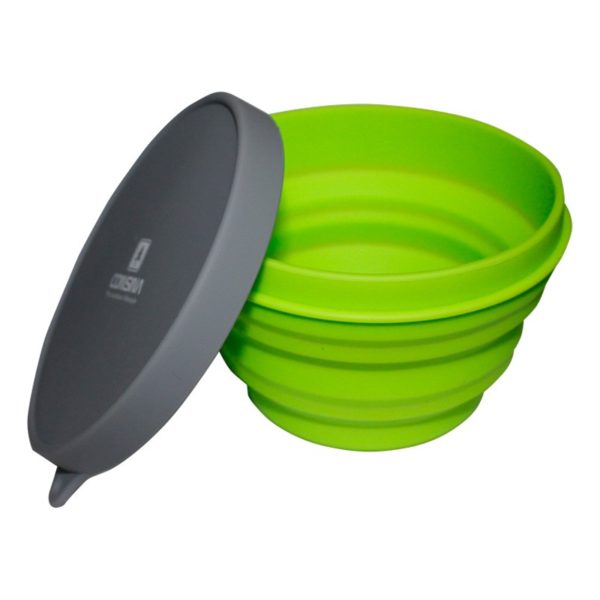 CONSINA SILICONE BOWL 300ML GREEN PENYIMPAN MAKANAN LIPAT