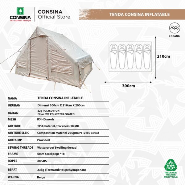 CONSINA TENDA INFATABLE KAPASITAS 5 ORANG