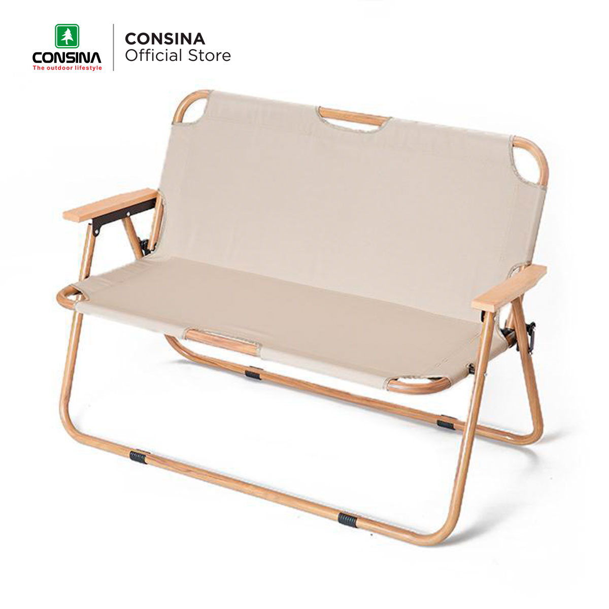 CONSINA KURSI LIPAT CAMPING DOUBLE FRAME ALUMUNIUM CANVAS CAMPER VAN