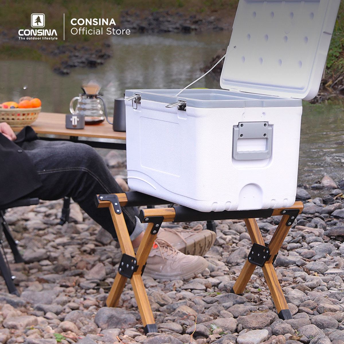 Consina Ice Bucket Holder Meja Lipat Camping