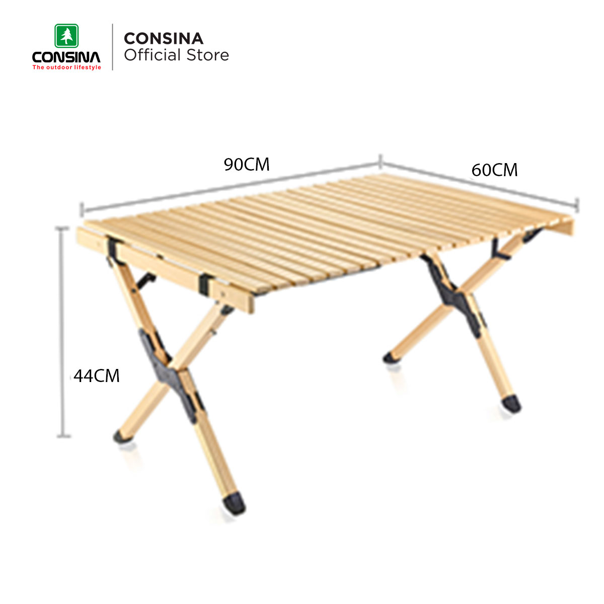consina table pine wood camping meja lipat kayu - toko online