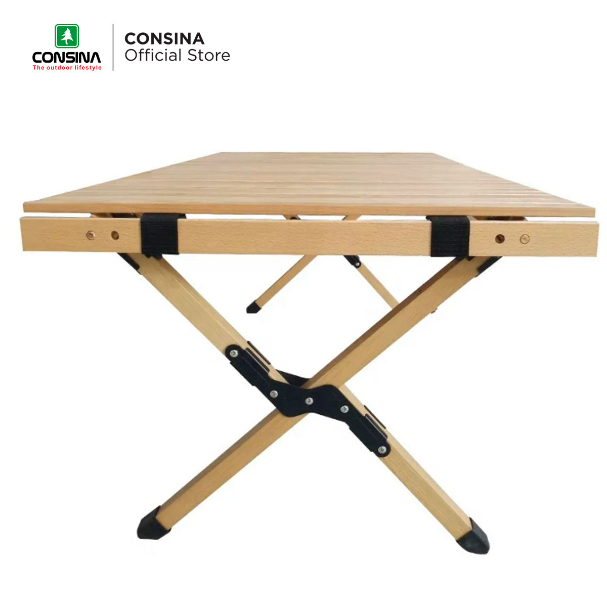 consina table pine wood camping meja lipat kayu - toko online