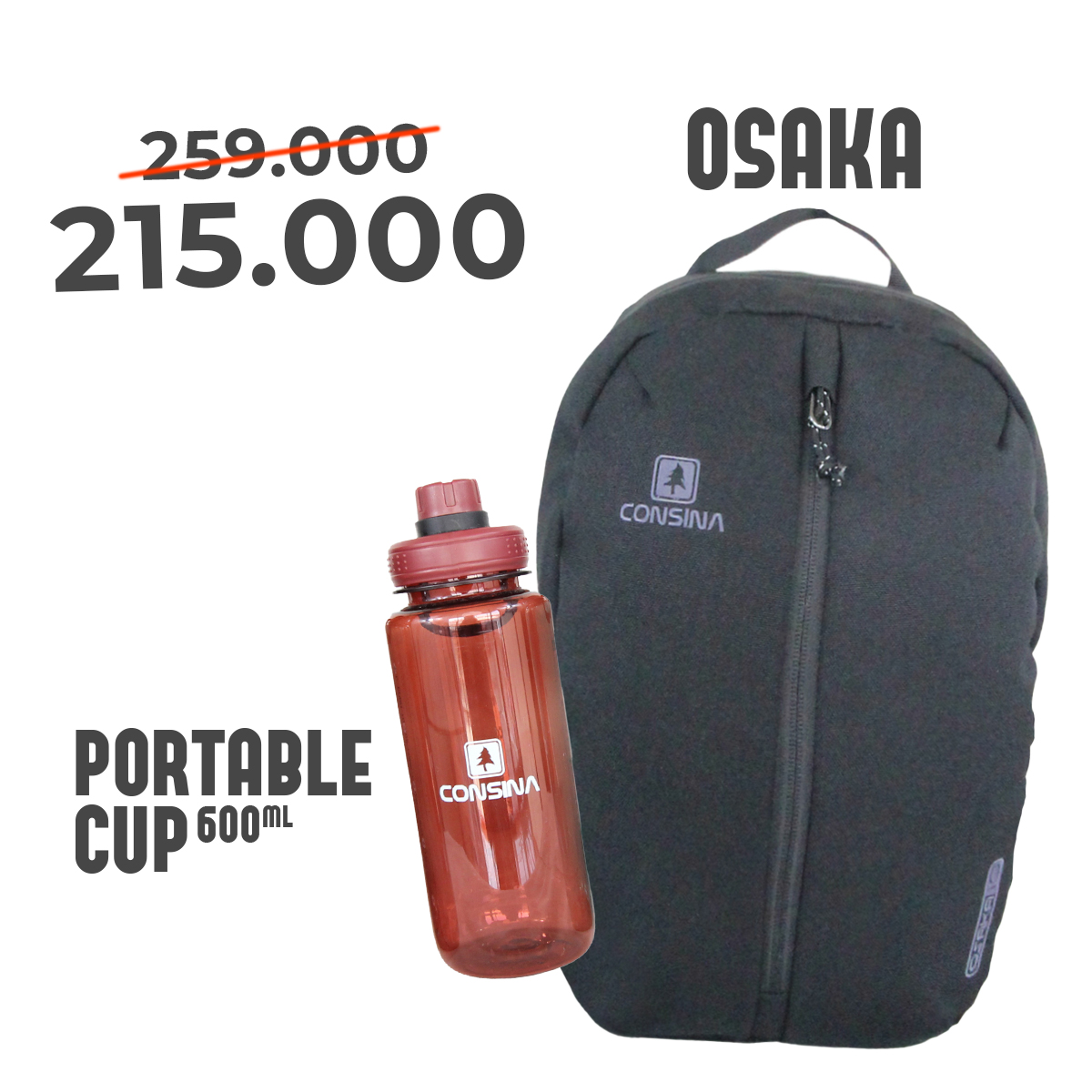 PAKET BUNDLING CONSINA OSAKA + PORTABLE CUP