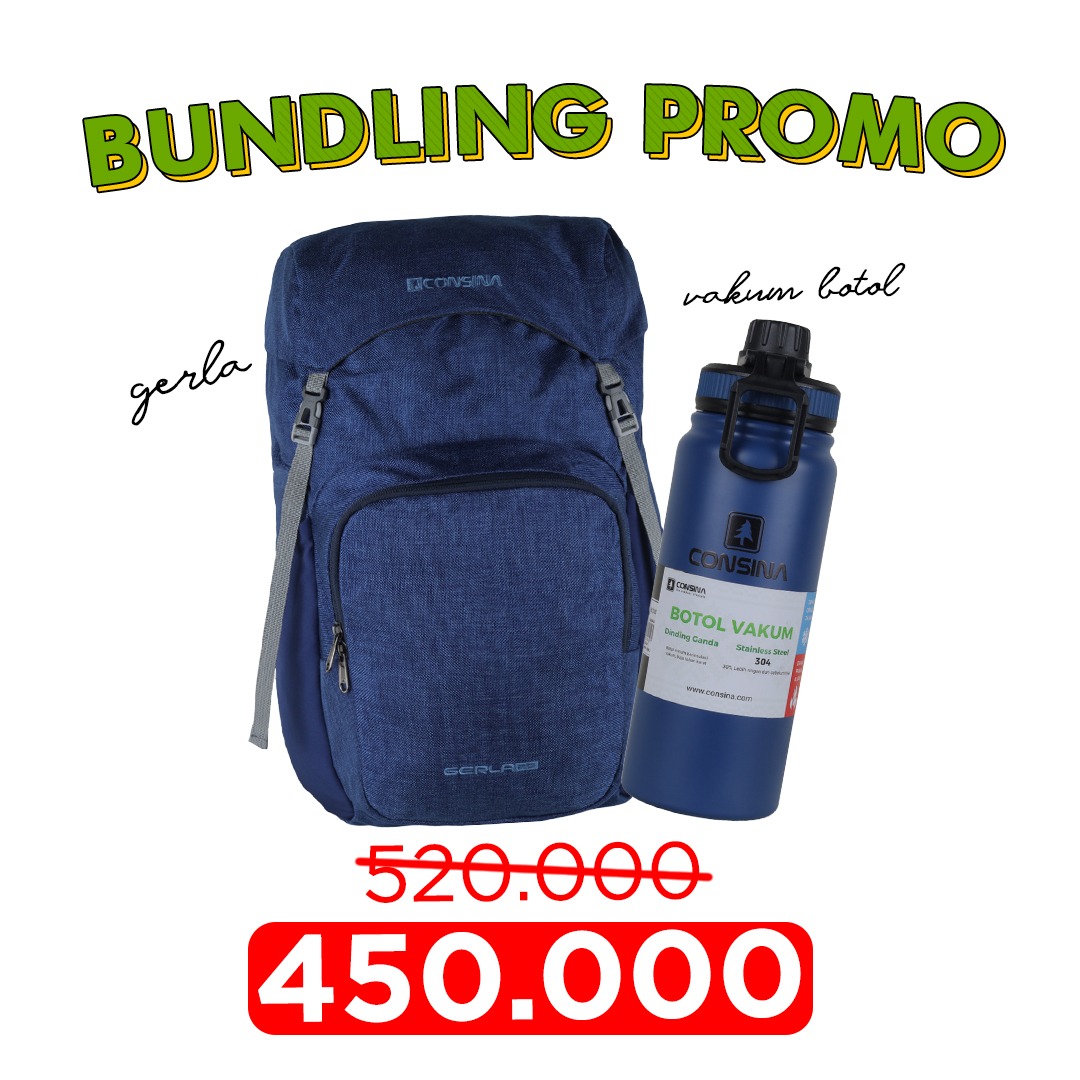 CONSINA PAKET BUNDLING TAS GERLA DAN VACUUM BOTOL 600ml