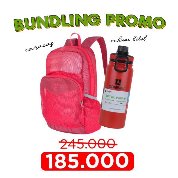 CONSINA PAKET BUNDLING TAS CARACAS DAN VACUUM BOTOL 600ML