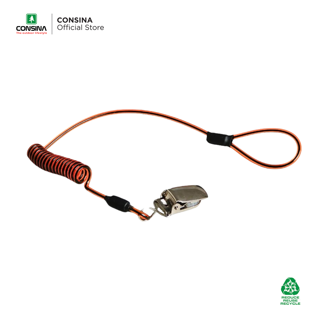 Consina TOM Hard Hat Tether Coiled Lanyard | Alat Panjat Tebing Outdoor Rescue Climbing Safety Vertical Work