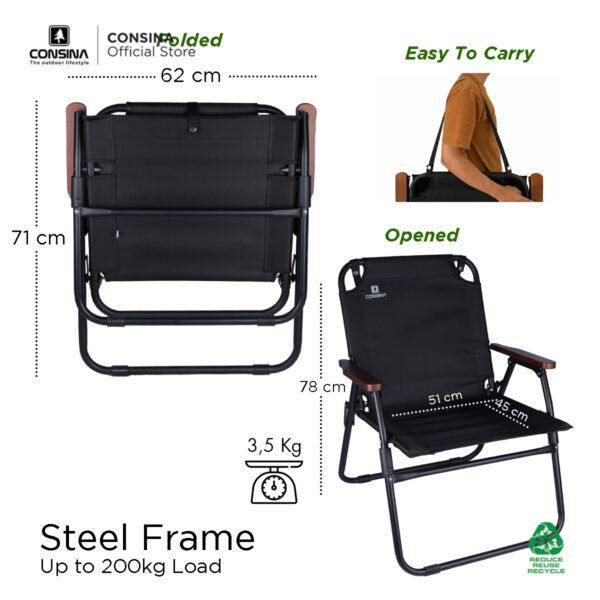 Consina Kursi Lipat Camping Baja Kuat | Folding Chair Outdoor Hiking Gunung Campervan