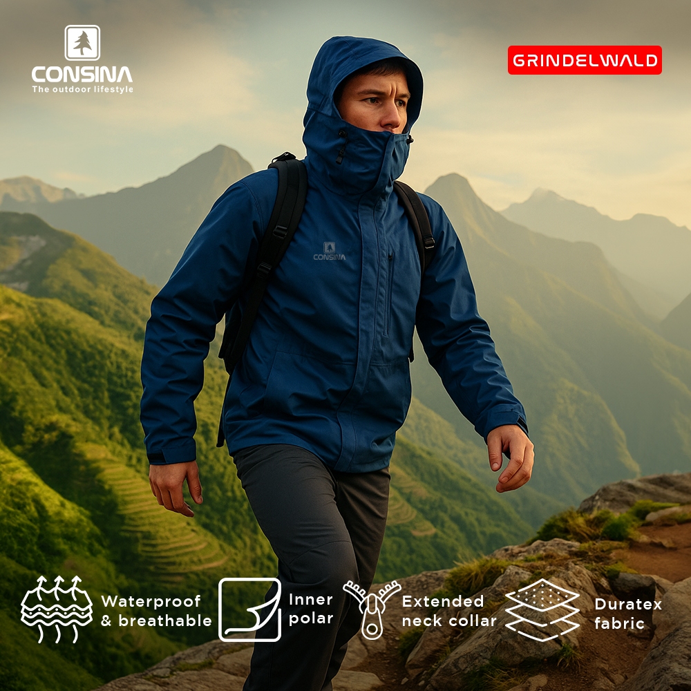 Consina Grindelwald Jaket Gunung Gorpcore | Hiking Urban Outdoor Inner Polar Waterproof