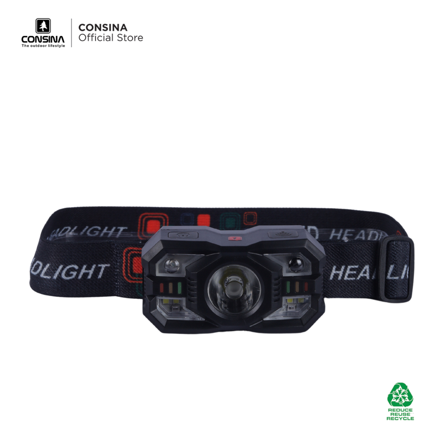 Consina Sensing Headlight ZL009 Lampu Senter Kepala Emergency | Headlamp Camping Outdoor Hiking Gunung Mancing