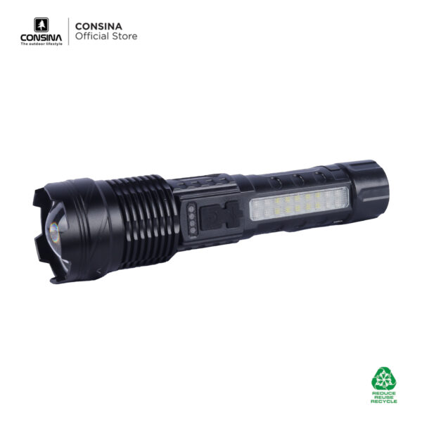 Consina Senter Flashlight A76 Lampu Emergency | Outdoor Hiking Gunung Mancing Rechargeable