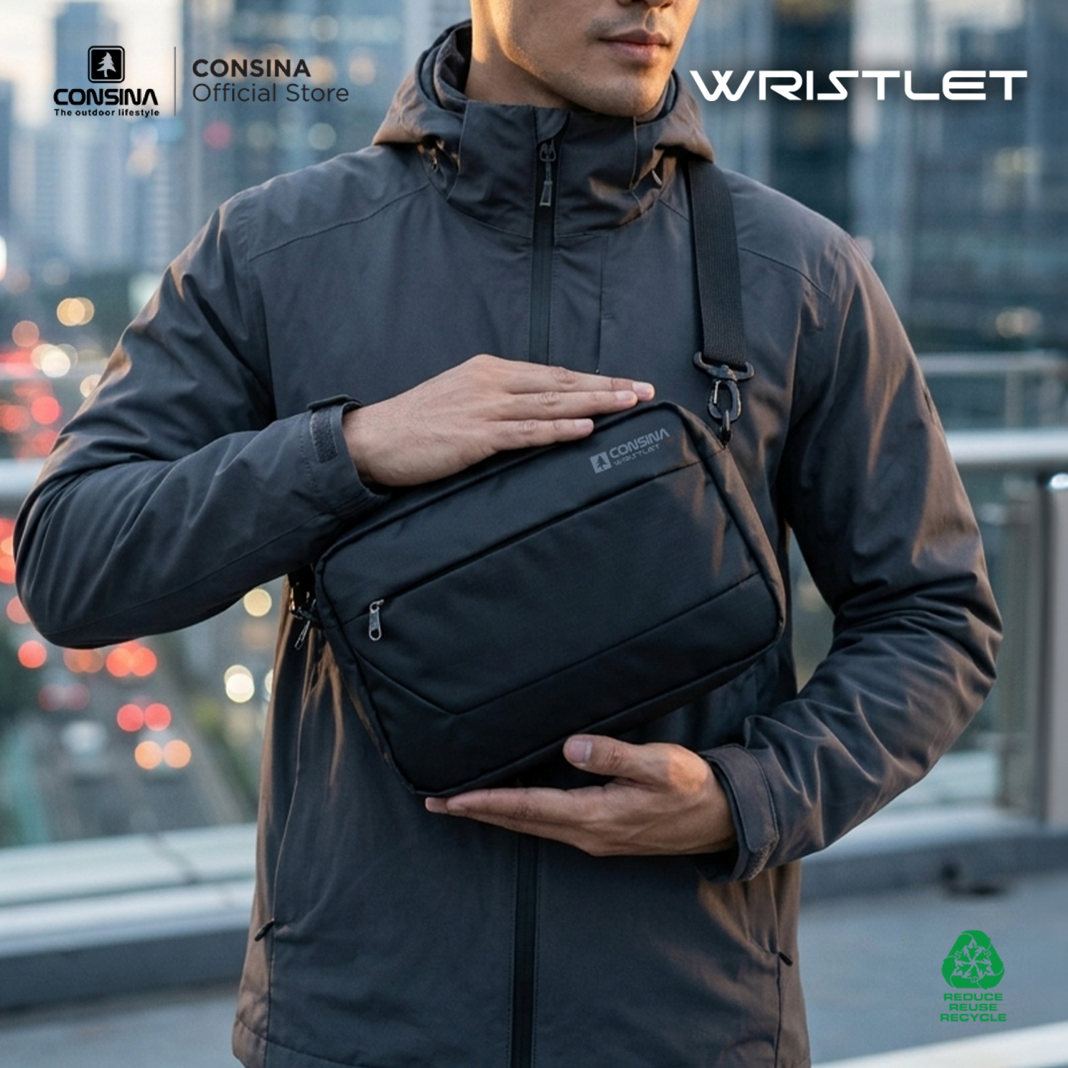 Consina Wristlet Tas Selempang Sling Bag Hand Clutch Urban |