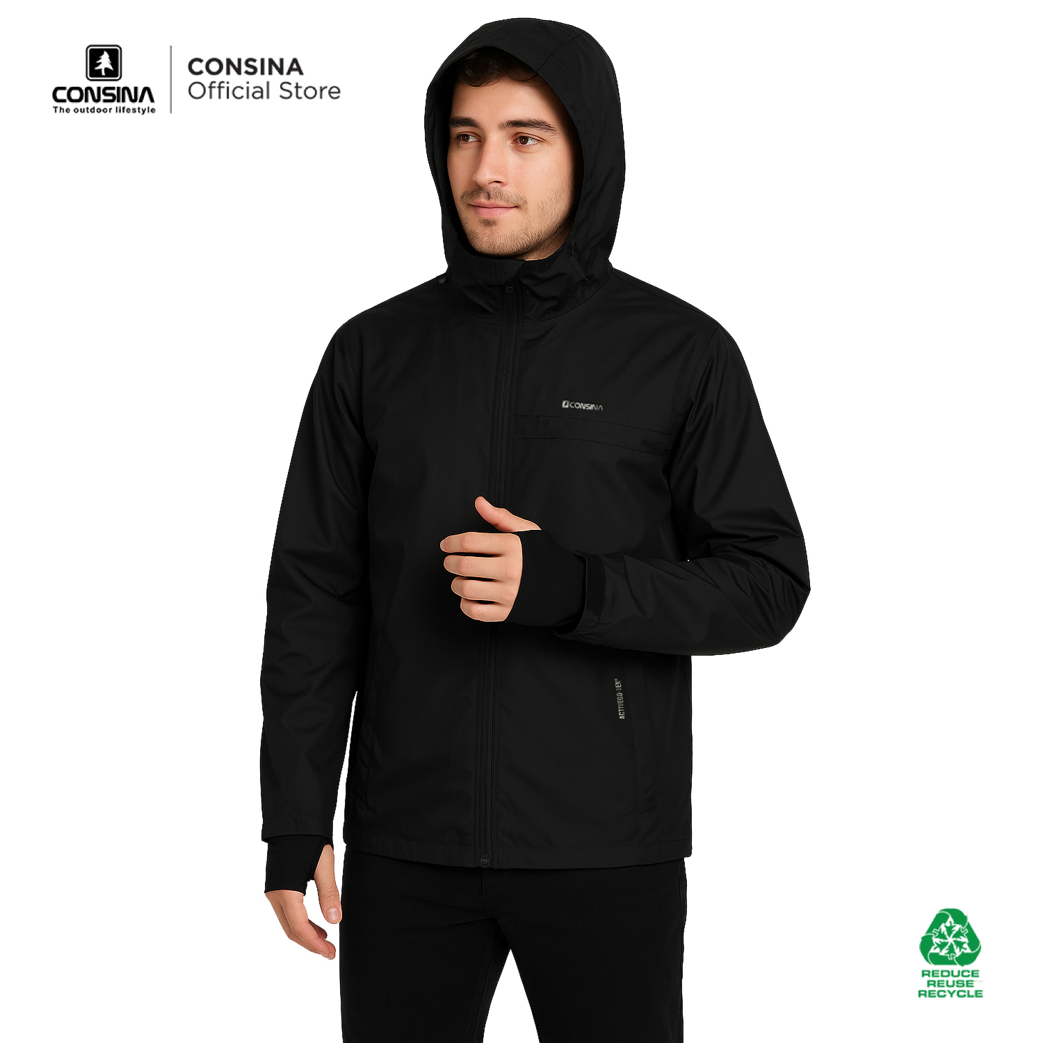 Consina Rainblock 3 Layers Lightweight Jacket Activego Tex Material Breathable Waterproof | Outdoor Gunung Hiking