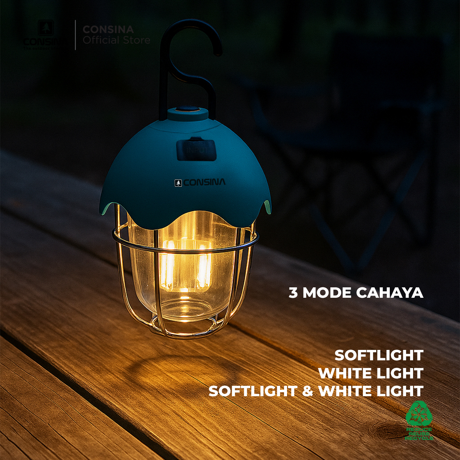 Consina Lantern Y19 Lampu Tenda Camping Outdoor Hiking Gunung Mancing Rechargeable
