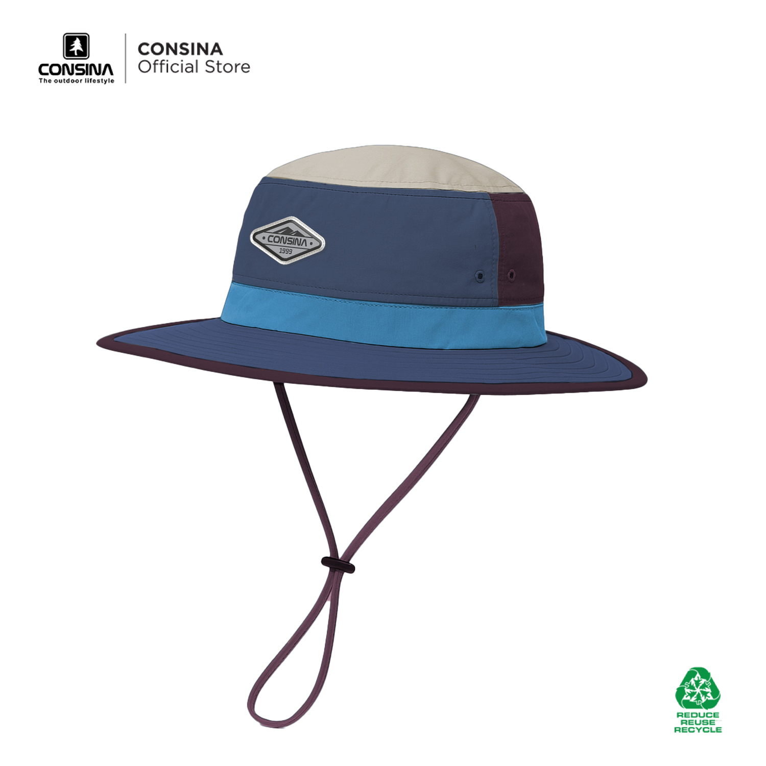 Consina Sunny Sun Hat Topi Outdoor Quickdy | Mancing Gunung Hiking Travelling 3 Panel