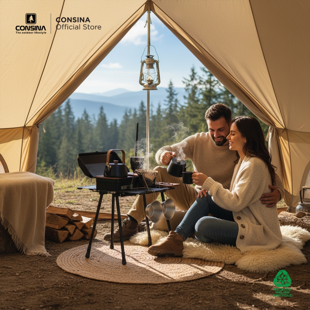 Consina Premium Coffee Set Meja Outdoor Seduh Kopi Outdoor | Camping Gunung