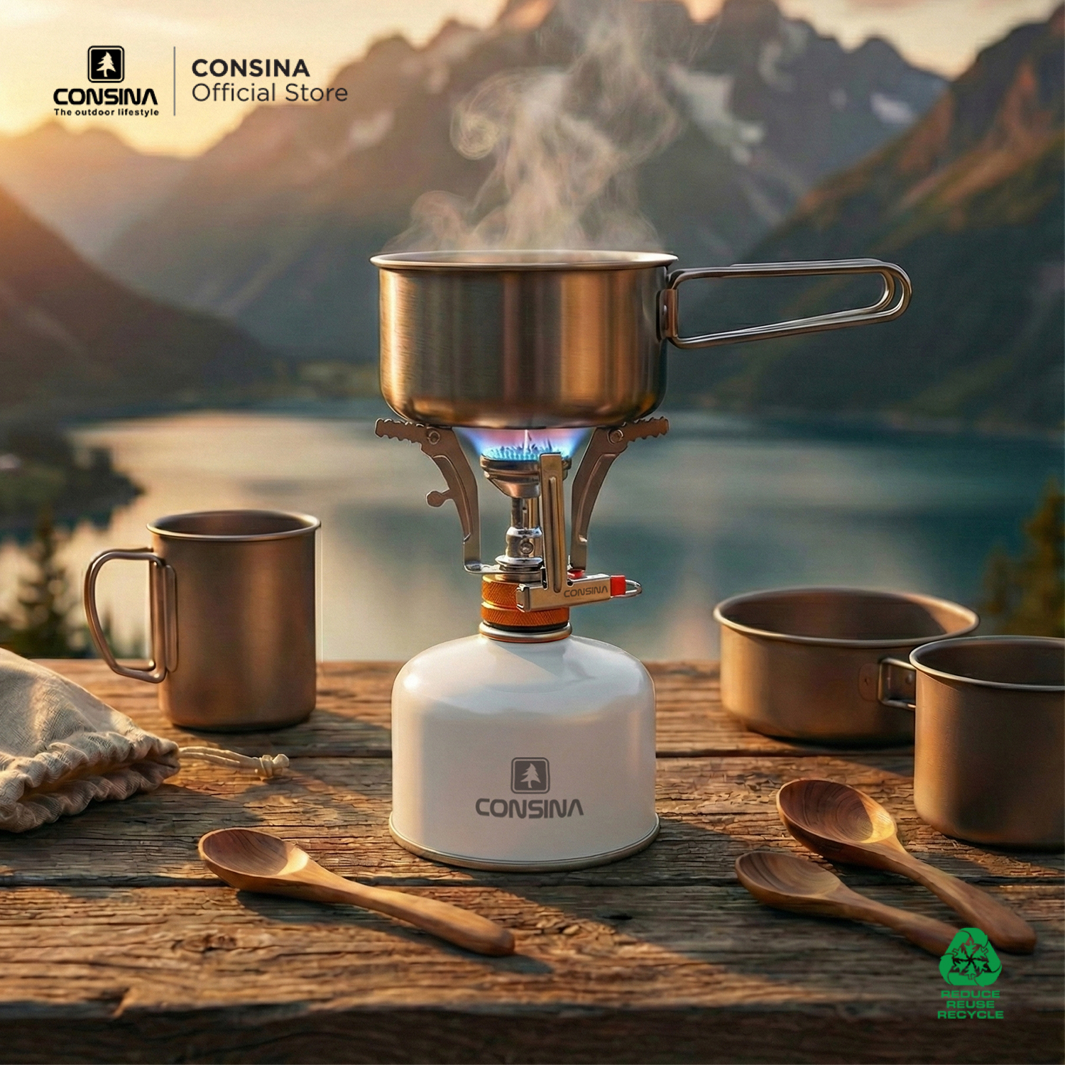 Consina Ultra Heat Kompor Lipat Outdoor | Hiking Gunung Camping Mancing Pramuka