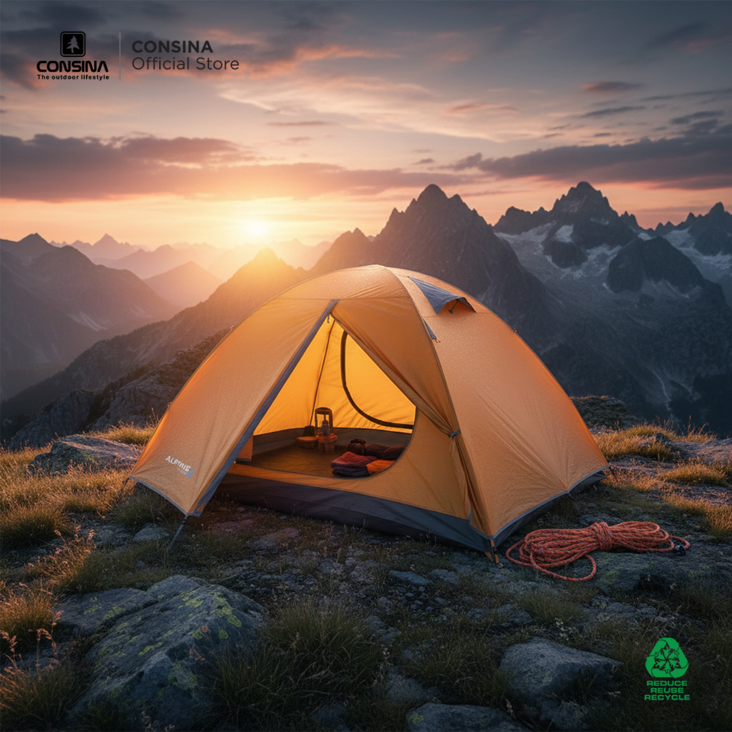 Consina Bessport Alloy 2 Tenda Dome Gunung 2 Orang | Outdoor Camping Hiking Touring Tent