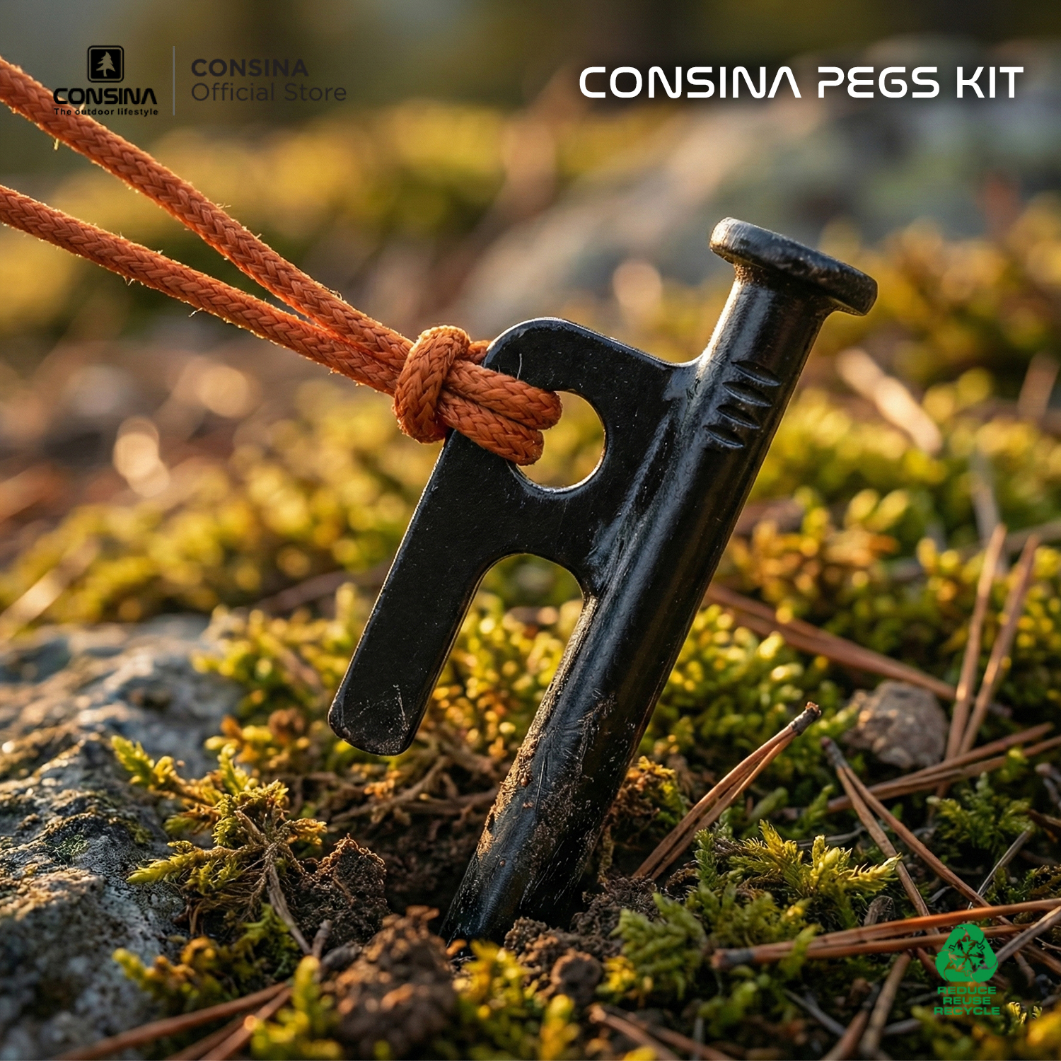 Consina Pegs Kit 20 25 30CM Pasak Tenda Baja | Outdoor Camping Gunung Camper Van