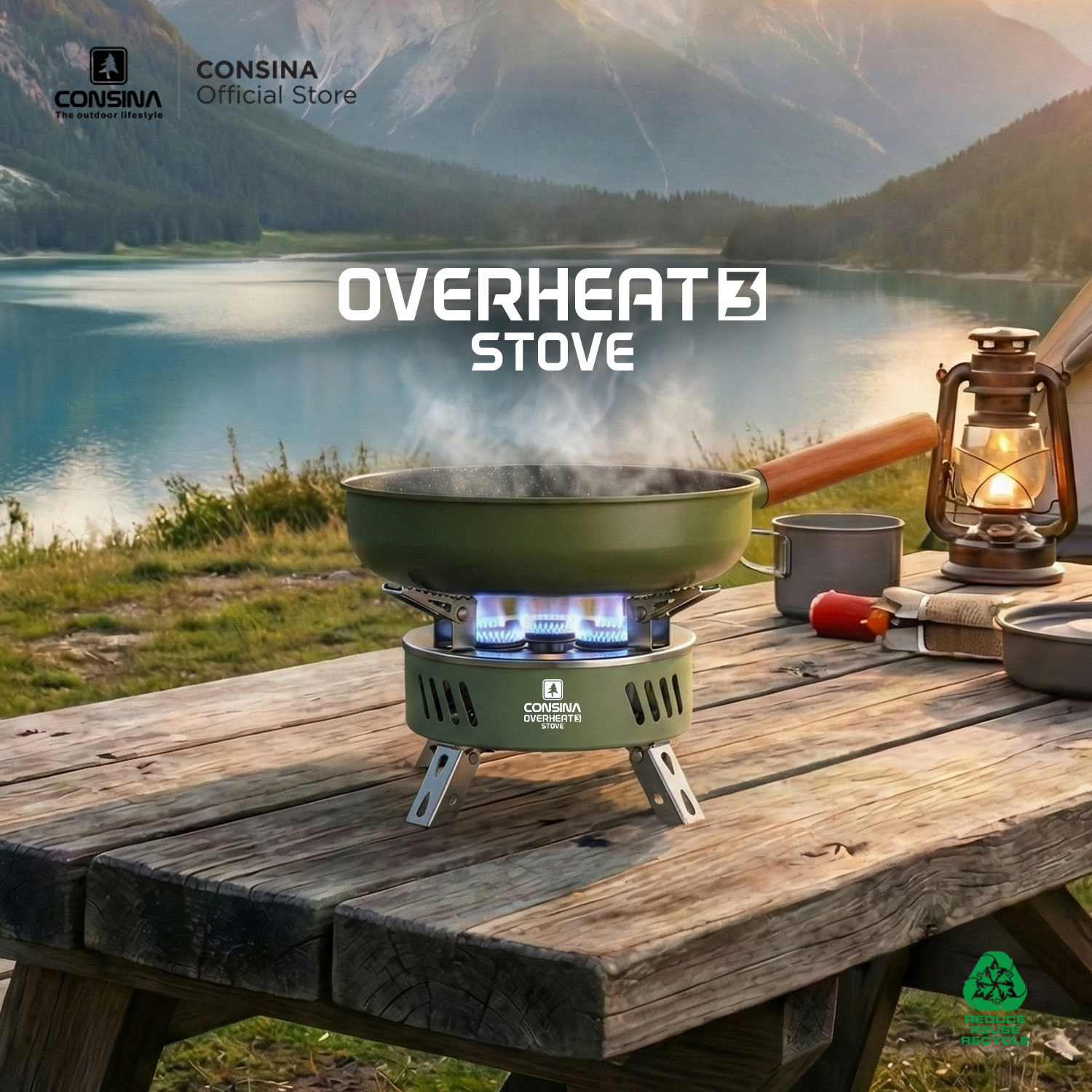 Consina Camping Stove Overheat 3 Kompor Outdoor | Hiking Gunung Camping Campervan Mancing