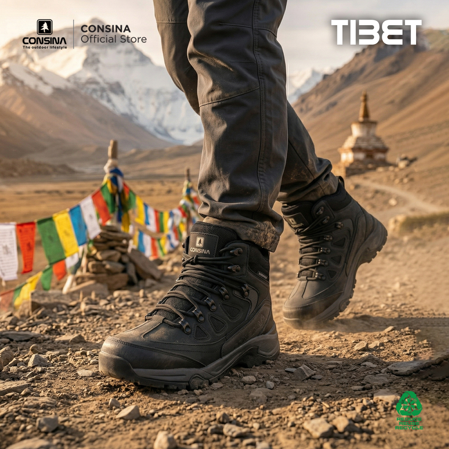 CONSINA TIBET SEPATU HIKING | GUNUNG OUTDOOR TREKKING TRAIL TRAVEL